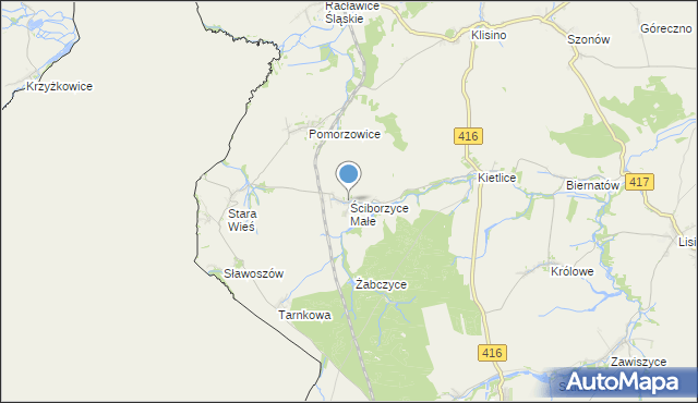 mapa Ściborzyce Małe, Ściborzyce Małe na mapie Targeo